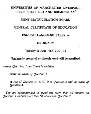 O level English paper