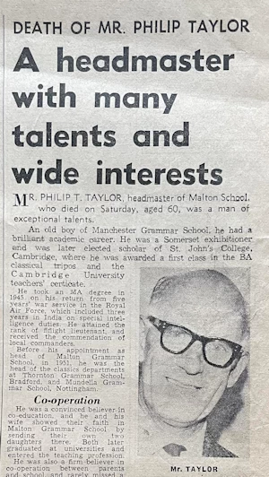 Philip Taylor obituary 1971