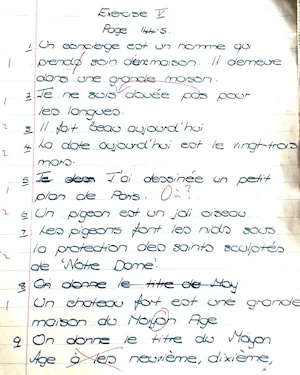 French exercise book 1960s