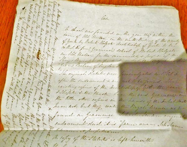 Notes on Malton Grammar School 1837